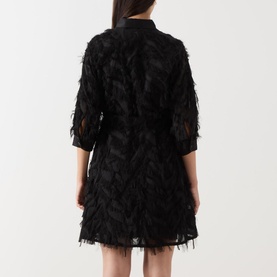 Fluffy Mini Shirt Dress
