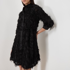 Fluffy Mini Shirt Dress