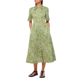 Linear Leaf Shirt Dress