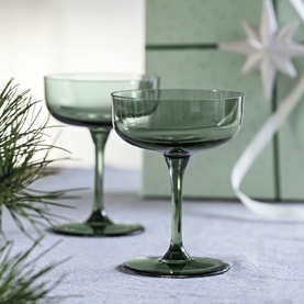 Like Sage Champagne Coupe-Dessert Bowl Two-Piece Set