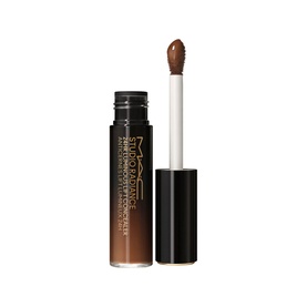 MAC Studio Radiance 24HR Luminous Lift Concealer in deep brown shade, 9ml wand applicator with open cap showing product