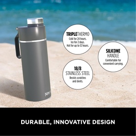 Thirsti 530ml Travel Bottle Grey