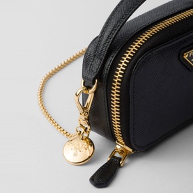 Saffiano Leather Mini Pouch Shoulder Bag