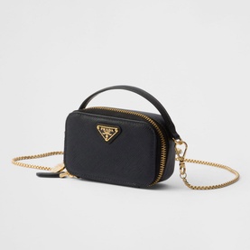 Saffiano Leather Mini Pouch Shoulder Bag