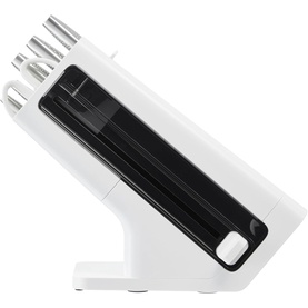 StaySharp Knife Block with Integrated Sharpener 6-Piece Stainless Set White