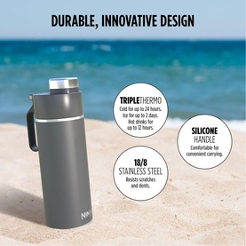 Thirsti 700ml Travel Bottle Grey