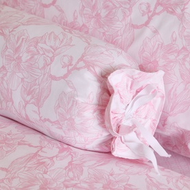 300 Thread Count Pink Magnolia Bolster Cushion