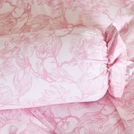 300 Thread Count Pink Magnolia Bolster Cushion