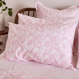 300 Thread Count Pink Magnolia Pillowcase Set