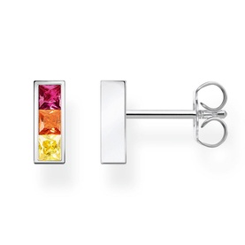 Rectangular Rainbow Stud Earrings