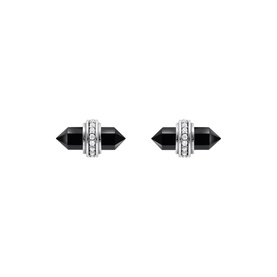 Hexagonal-Shaped Onyx Stud Earrings