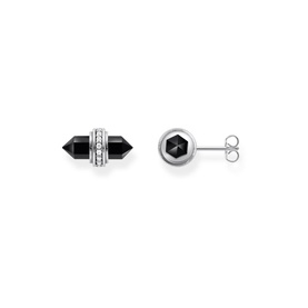 Hexagonal-Shaped Onyx Stud Earrings
