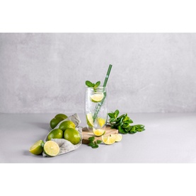 Straight Coloured Glass 4-Piece Straw Set