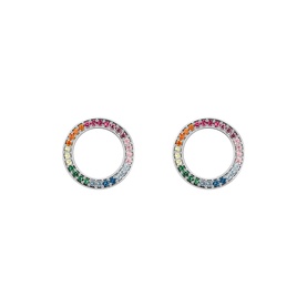 Round Rainbow Stud Earrings