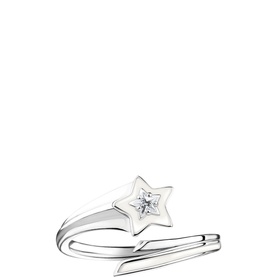 Silver & White Enamel Star Ring