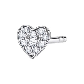 Heart-Shaped Single Stud Earring