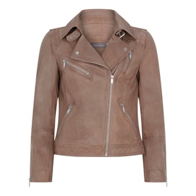 Zip Leather Biker Jacket