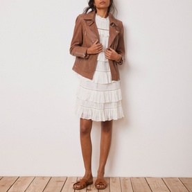 Zip Leather Biker Jacket