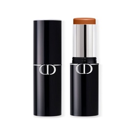 Dior Forever Skin Perfect Foundation Stick in warm tan shade, shown open and capped in sleek black stick format with silver CD logo