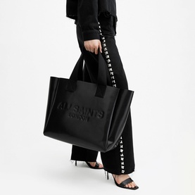 Izzy Leather Logo Tote Bag