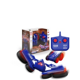 FAO Sharper Image Cyclone Twister Remote Control Stunt Car in black, shown with RC controller and product box