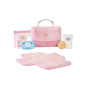 Toy Doll Faux Fur Diaper Bag Set