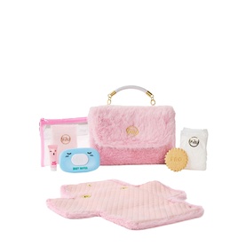 Toy Doll Faux Fur Diaper Bag Set