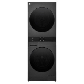 WashTower 12kg/10kg DUAL Inverter Heat Pump&trade; TurboWash&trade;360 Platinum Black