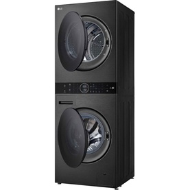 WashTower 12kg/10kg DUAL Inverter Heat Pump&trade; TurboWash&trade;360 Platinum Black