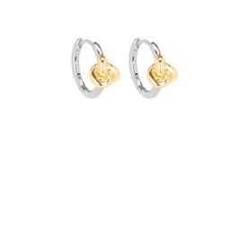 Double Knot Huggies Hoop Earrings