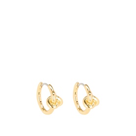 Double Knot Huggies Hoop Earrings