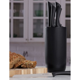 Everyday Ripple 5-Piece Knife Block Set Black