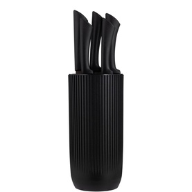 Everyday Ripple 5-Piece Knife Block Set Black