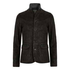 Survey Double-Layered Leather Blazer