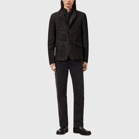 Survey Double-Layered Leather Blazer