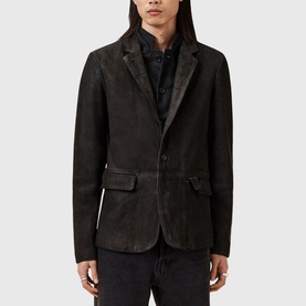 Survey Double-Layered Leather Blazer