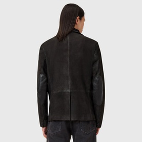 Survey Double-Layered Leather Blazer