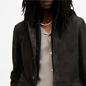 Survey Double-Layered Leather Blazer