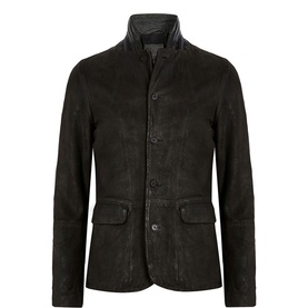 Survey Double-Layered Leather Blazer