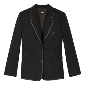 Single-Breasted Pinstripe Blazer