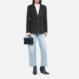 Single-Breasted Pinstripe Blazer