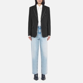 Single-Breasted Pinstripe Blazer