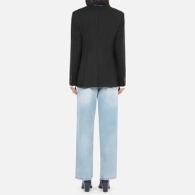 Single-Breasted Pinstripe Blazer
