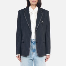 Single-Breasted Pinstripe Blazer