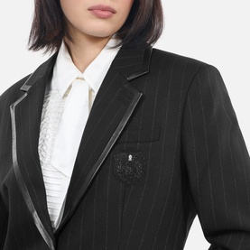 Single-Breasted Pinstripe Blazer