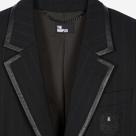 Single-Breasted Pinstripe Blazer