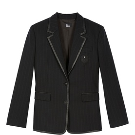 Single-Breasted Pinstripe Blazer