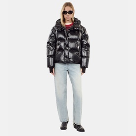 Glossy Hybrid Down Padded Jacket