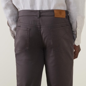 Garment-Dyed Slim Leg Jeans