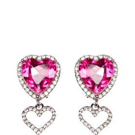 Boutique Heart Jewel Clip-On Earrings